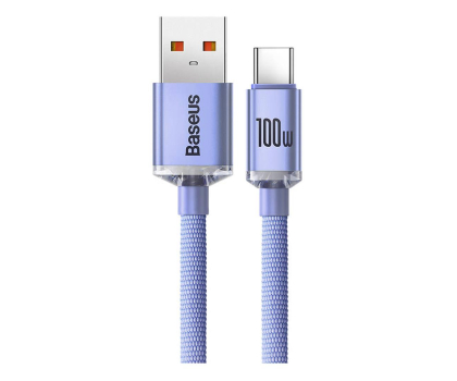 Kabel BASEUS USB - USB-C Crystal 5A 1.2m (fioletowy) CAJY000405